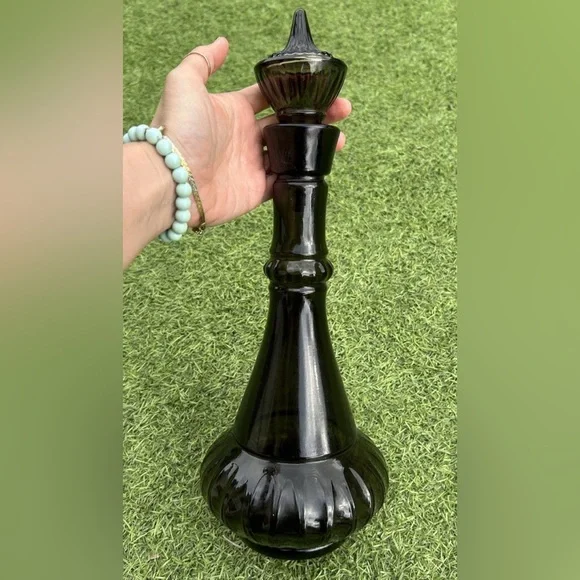 Jim Beam I Dream of Jeannie Genie Bottle 1964 Smoke Green Glass Decanter - Picture 5 of 5